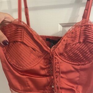 Forever 21 Coral Lace-Up Bra
